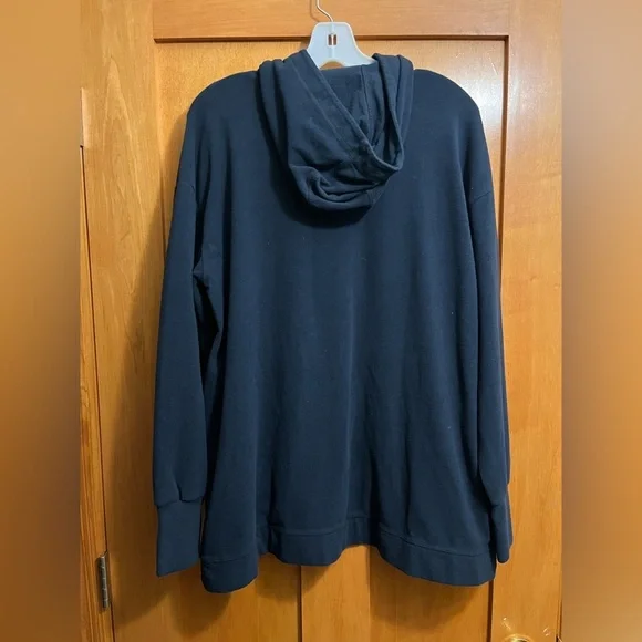 Sweaty Betty London Italian Fleece Quarter Zip Hooded Navy Sweater Size 6 - Picture 5 of 6